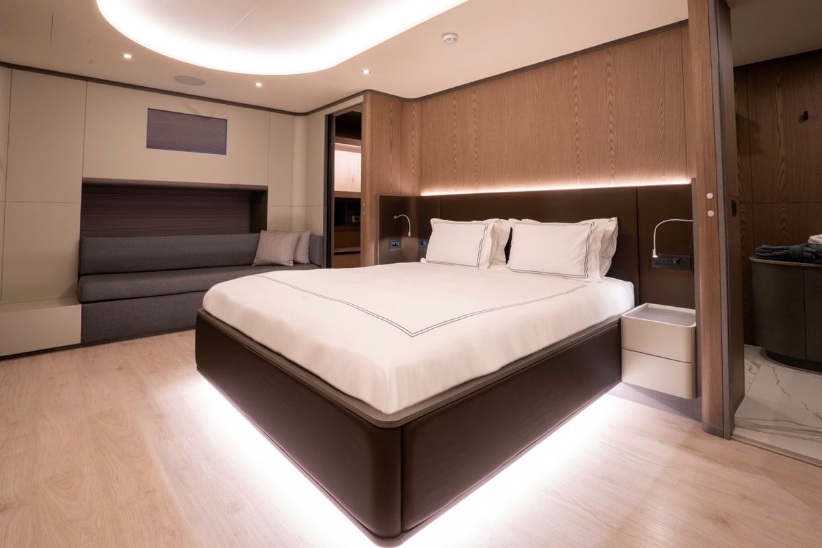 Cabin on Good Life, a Gulet Custom built 183 yacht at Athens, Athens Marina, Greece