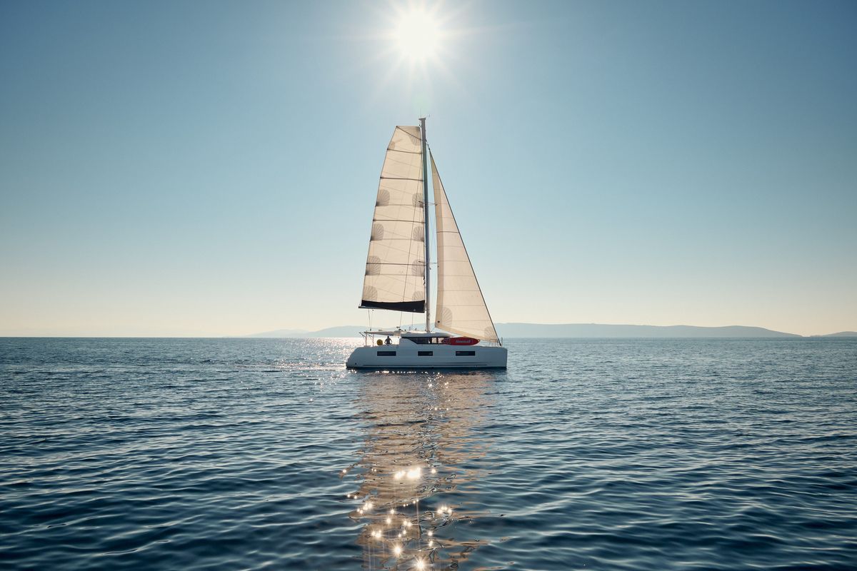 Deck of Sophie, a Lagoon 46 catamaran at Grad Trogir, Croatia