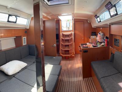 Salon of Silver VII, a Bavaria C42 sailboat at Athens, Greece