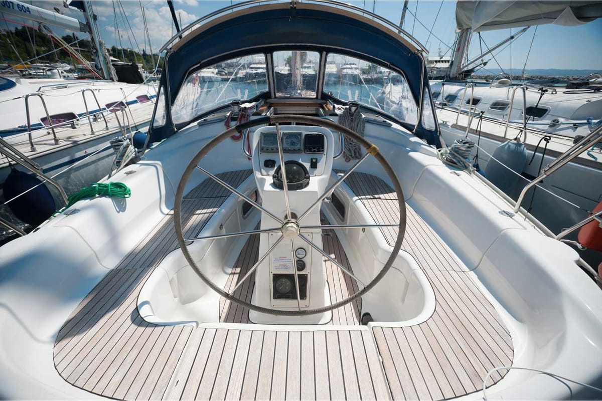 Meander, a Bavaria 38 sailboat at Sithonia Municipal Unit, Greece