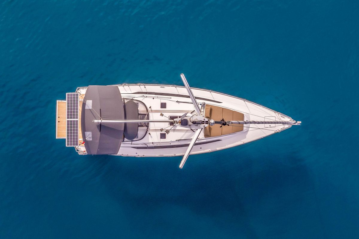 Exterior view of Bella Vita, a Bavaria Cruiser 46 sailboat at Split, Croatia