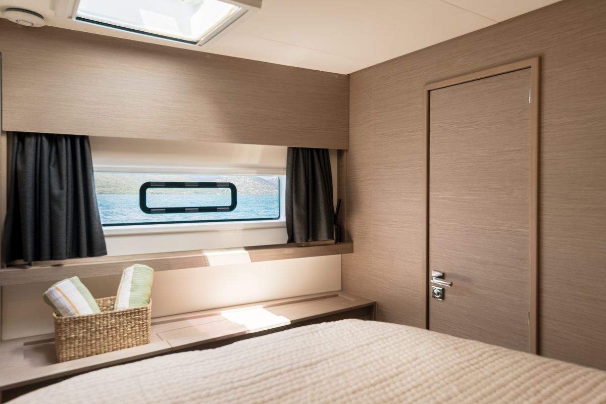 Cabin on Beyond, a Fountaine Pajot Aura 51 catamaran at Alameda, United States