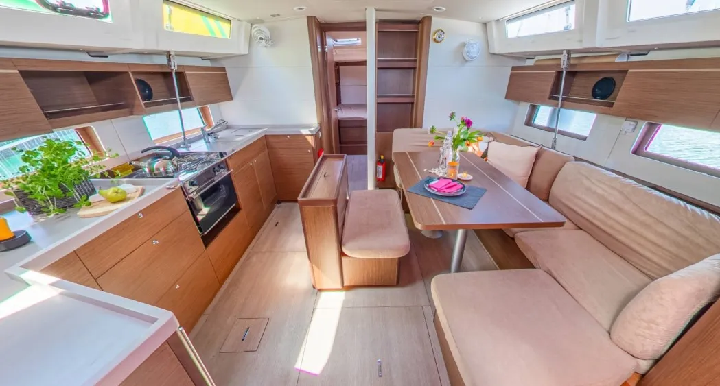 Salon of Nauti Buoy, a Beneteau Oceanis 46.1 sailboat at Split, Croatia