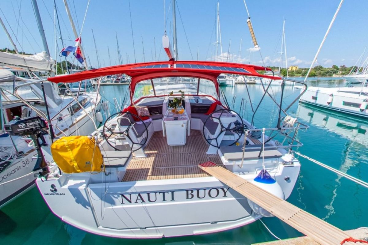 Deck of Nauti Buoy, a Beneteau Oceanis 46.1 sailboat at Split, Croatia