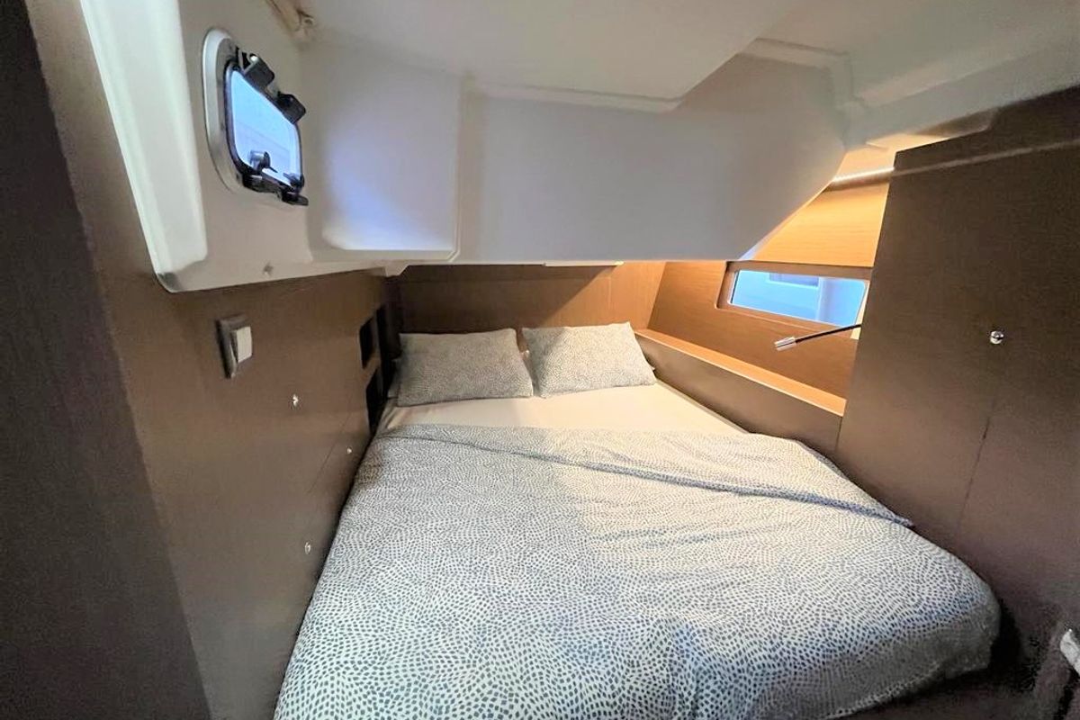 Cabin on Nauti Buoy, a Beneteau Oceanis 46.1 sailboat at Split, Croatia