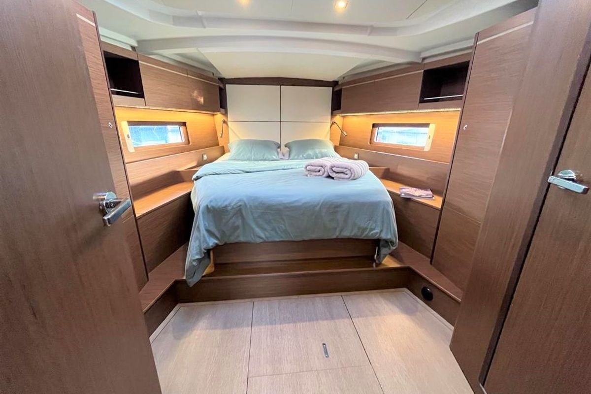 Cabin on Nauti Buoy, a Beneteau Oceanis 46.1 sailboat at Split, Croatia