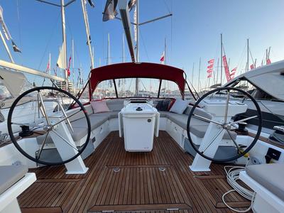 Cockpit of Nauti Buoy, a Beneteau Oceanis 46.1 sailboat at Split, Croatia