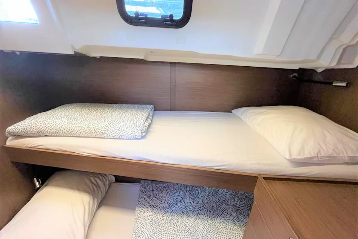 Cabin on Nauti Buoy, a Beneteau Oceanis 46.1 sailboat at Split, Croatia