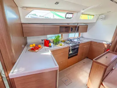 Galley of Nauti Buoy, a Beneteau Oceanis 46.1 sailboat at Split, Croatia
