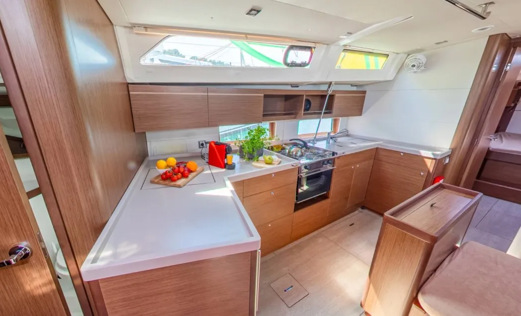 Galley of Nauti Buoy, a Beneteau Oceanis 46.1 sailboat at Split, Croatia
