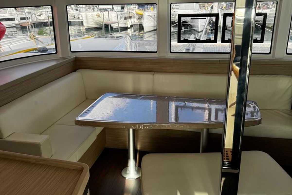 Salon of Star VI, a Lagoon 42 catamaran at Alameda, United States