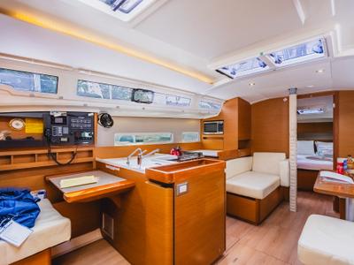 Galley of Tola Sunrise, a Jeanneau Sun Odyssey 410 sailboat at Road Town, British Virgin Islands