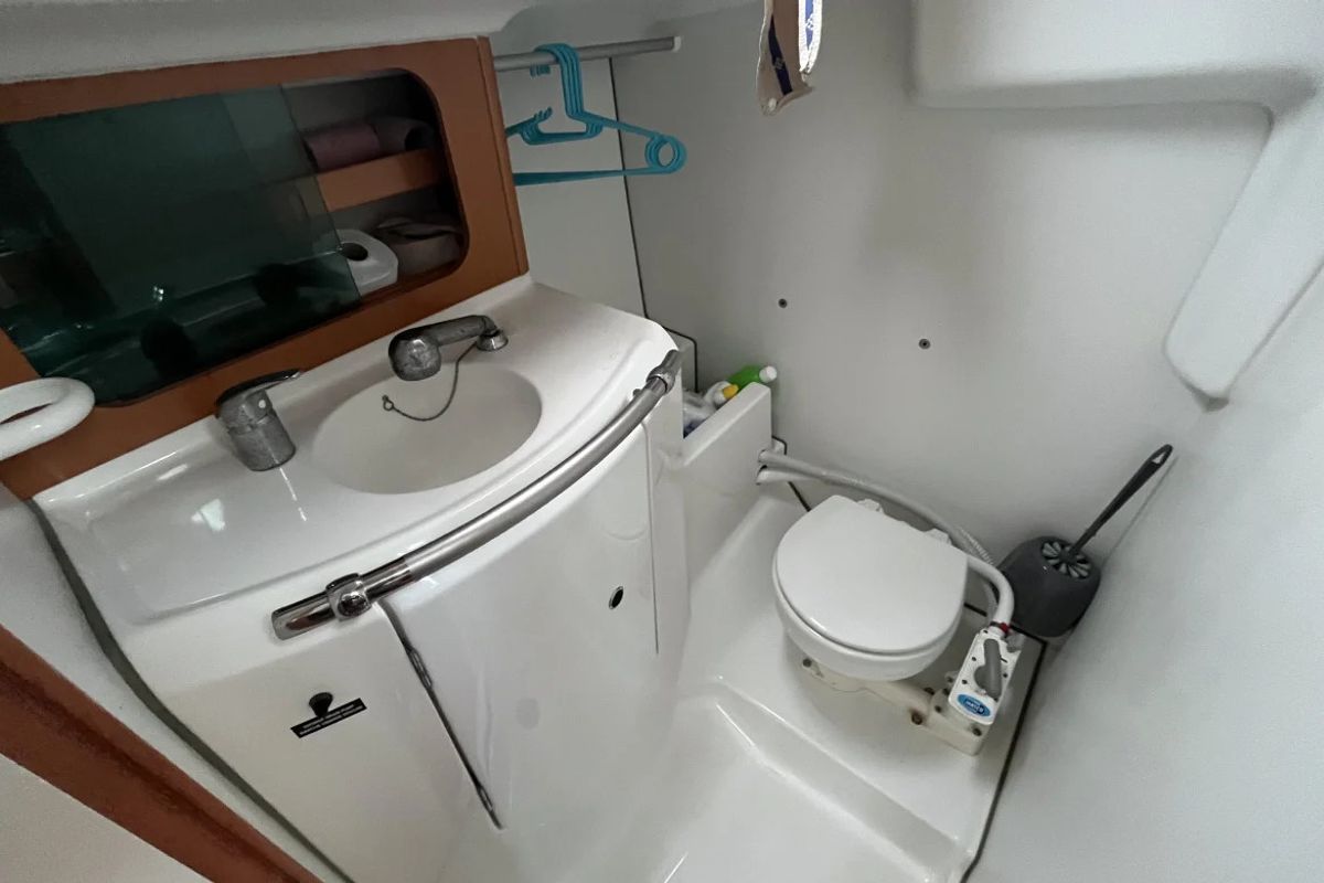 Head on Tiaga, a Beneteau First 31.7 sailboat at Saint-Cast-le-Guildo, France