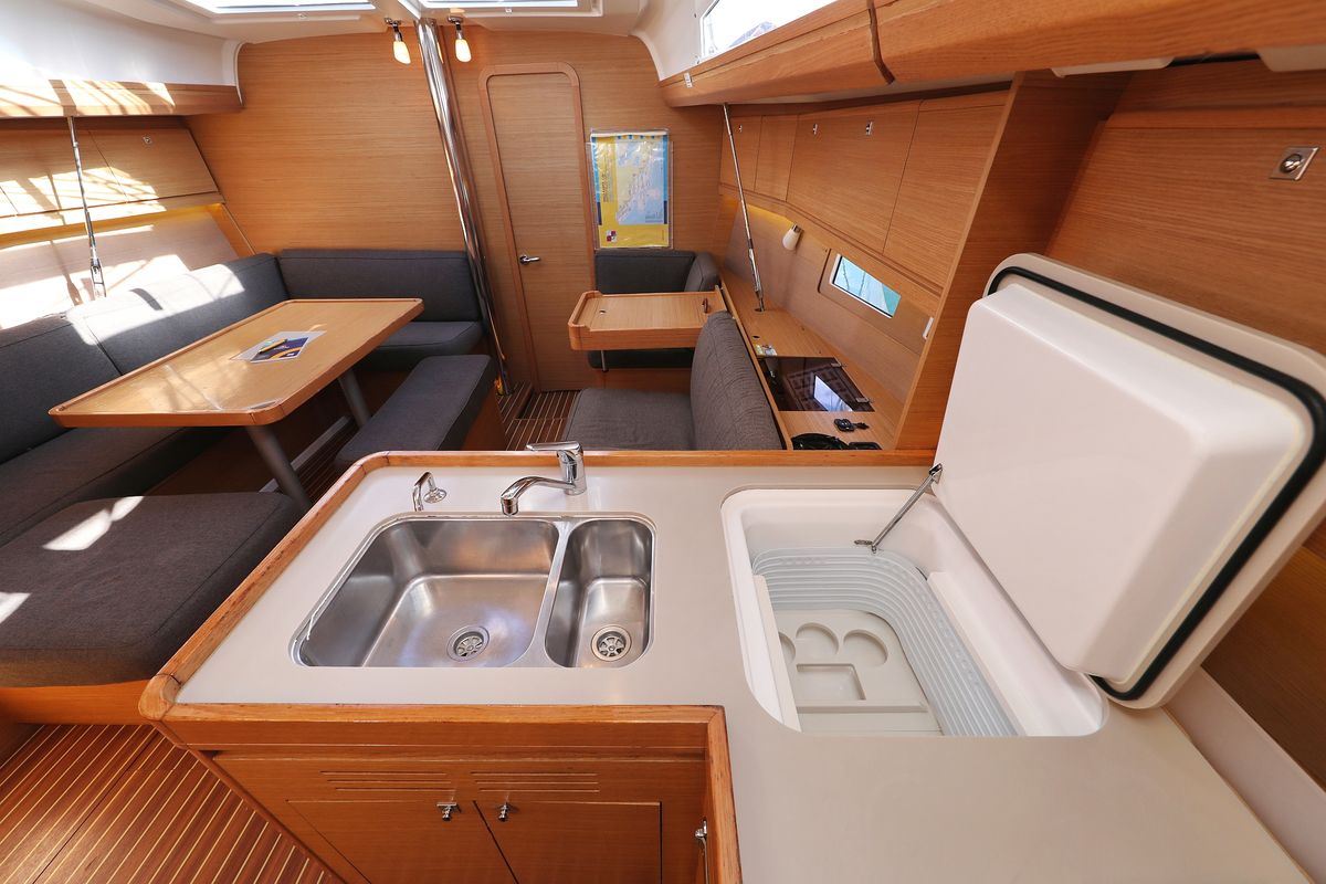 Galley of Alabama, a Dufour 412 GL sailboat at Grad Biograd na Moru, Croatia