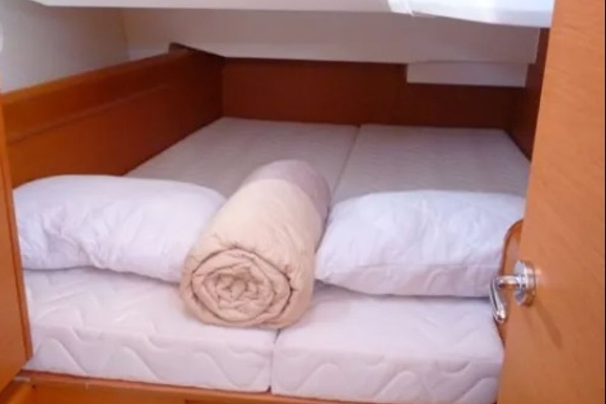 Cabin on Melody, a Jeanneau Sun Odyssey 449 sailboat at Municipal Unit of Lefkada, Greece