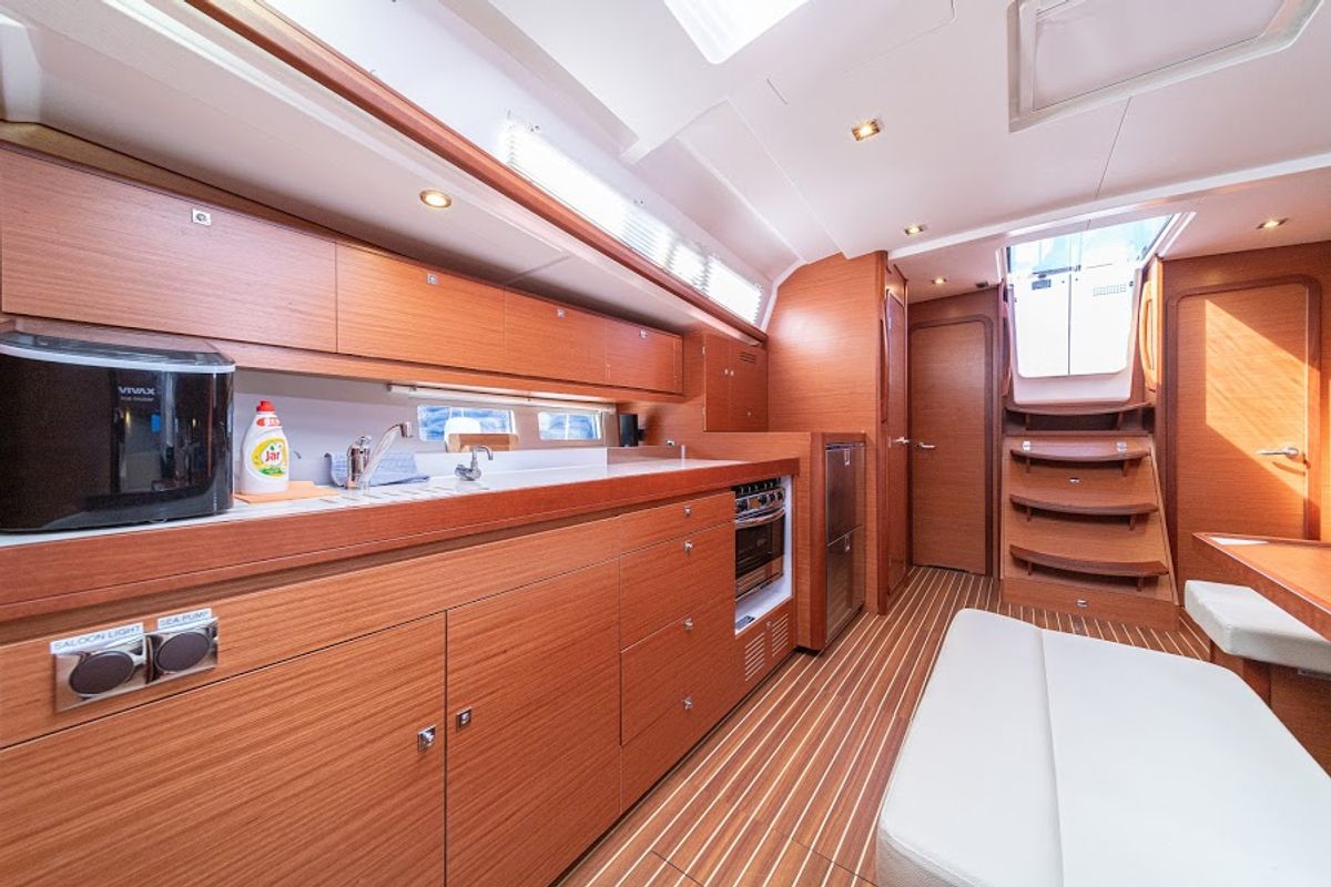 Galley of Fivek, a Dufour 460 GL sailboat at Primošten, Croatia