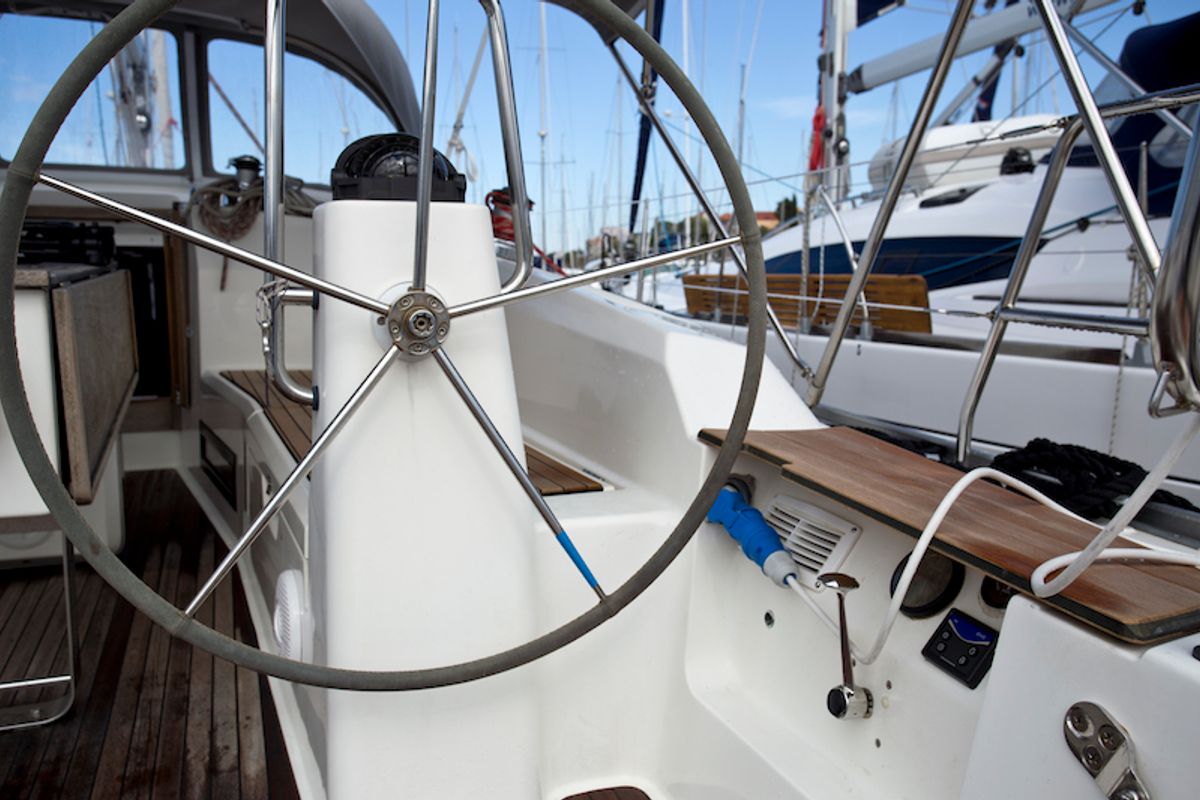 Cockpit of Astros, a Bavaria Cruiser 41 sailboat at Grad Šibenik, Croatia