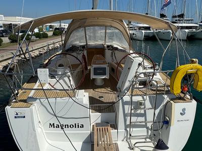 Cockpit of Magnolia, a Beneteau Oceanis 43 sailboat at Općina Sukošan, Croatia