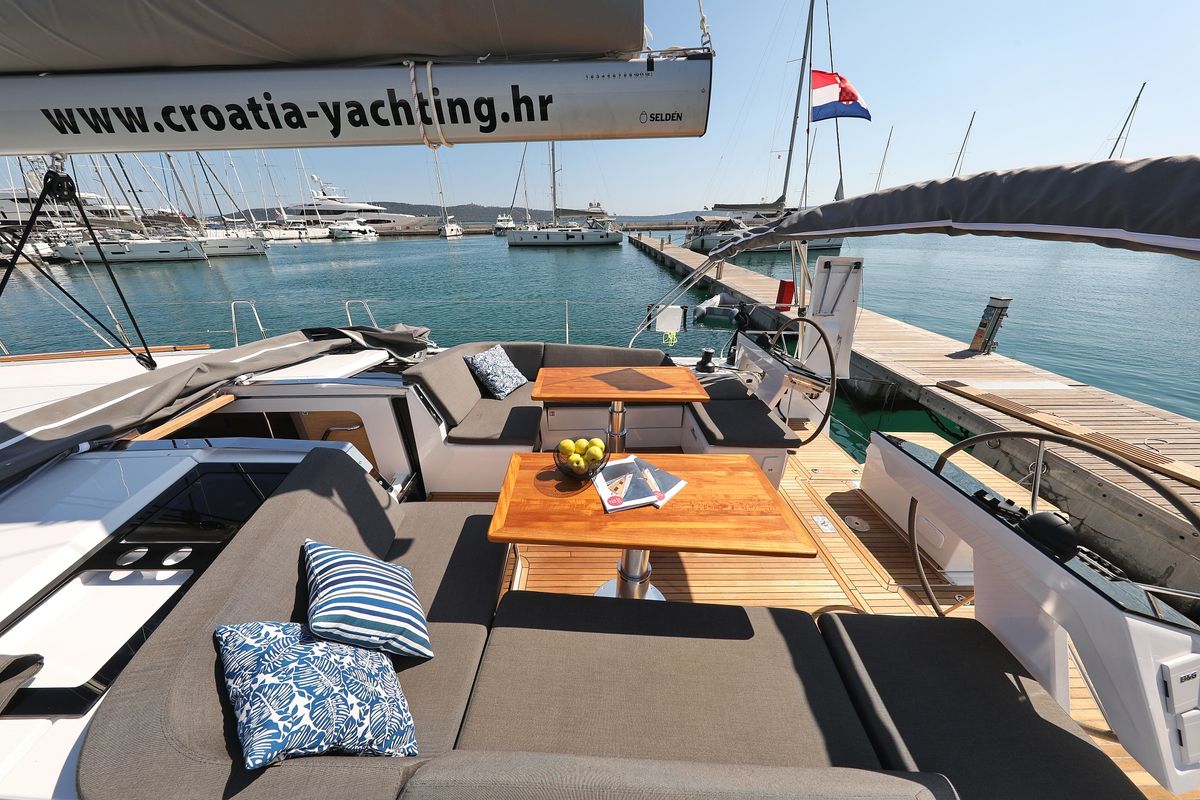 Deck of Atmosphere, a Hanse Yachts Hanse 460 sailboat at Grad Kaštela, Croatia