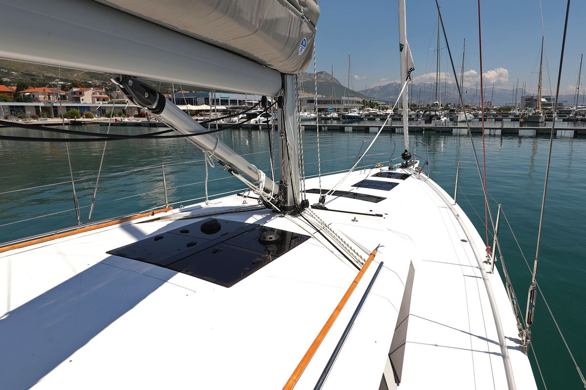 Deck of Atmosphere, a Hanse Yachts Hanse 460 sailboat at Grad Kaštela, Croatia