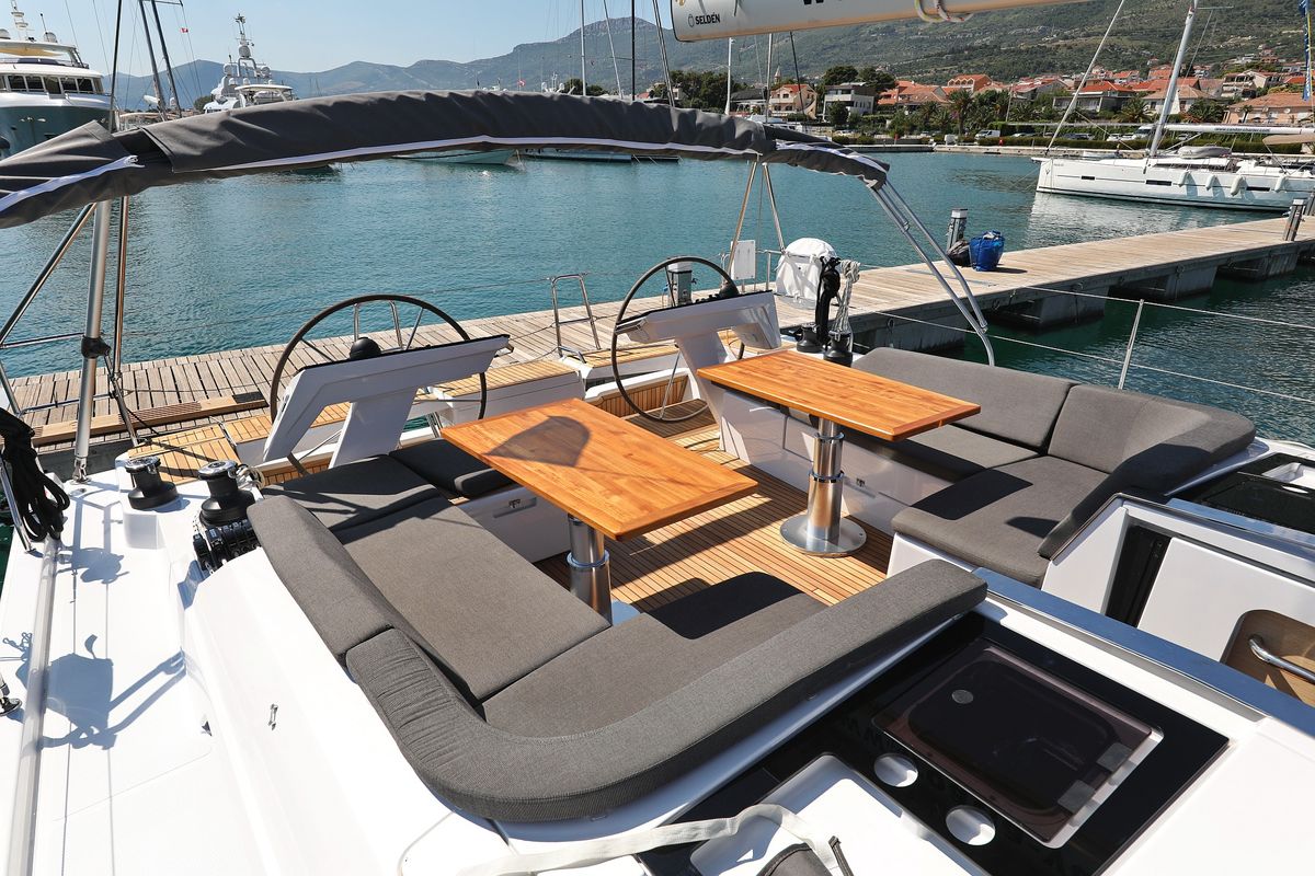Deck of Atmosphere, a Hanse Yachts Hanse 460 sailboat at Grad Kaštela, Croatia