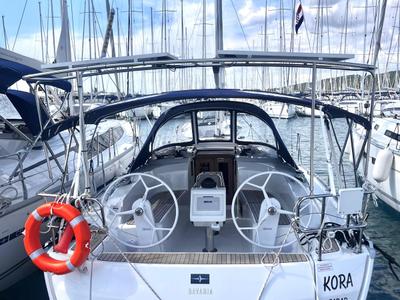 Cockpit of KORA, a Bavaria Cruiser 34 sailboat at Općina Sukošan, Croatia