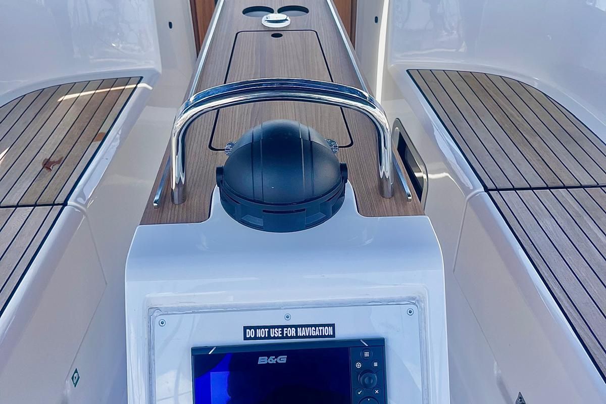 Cockpit of KORA, a Bavaria Cruiser 34 sailboat at Općina Sukošan, Croatia
