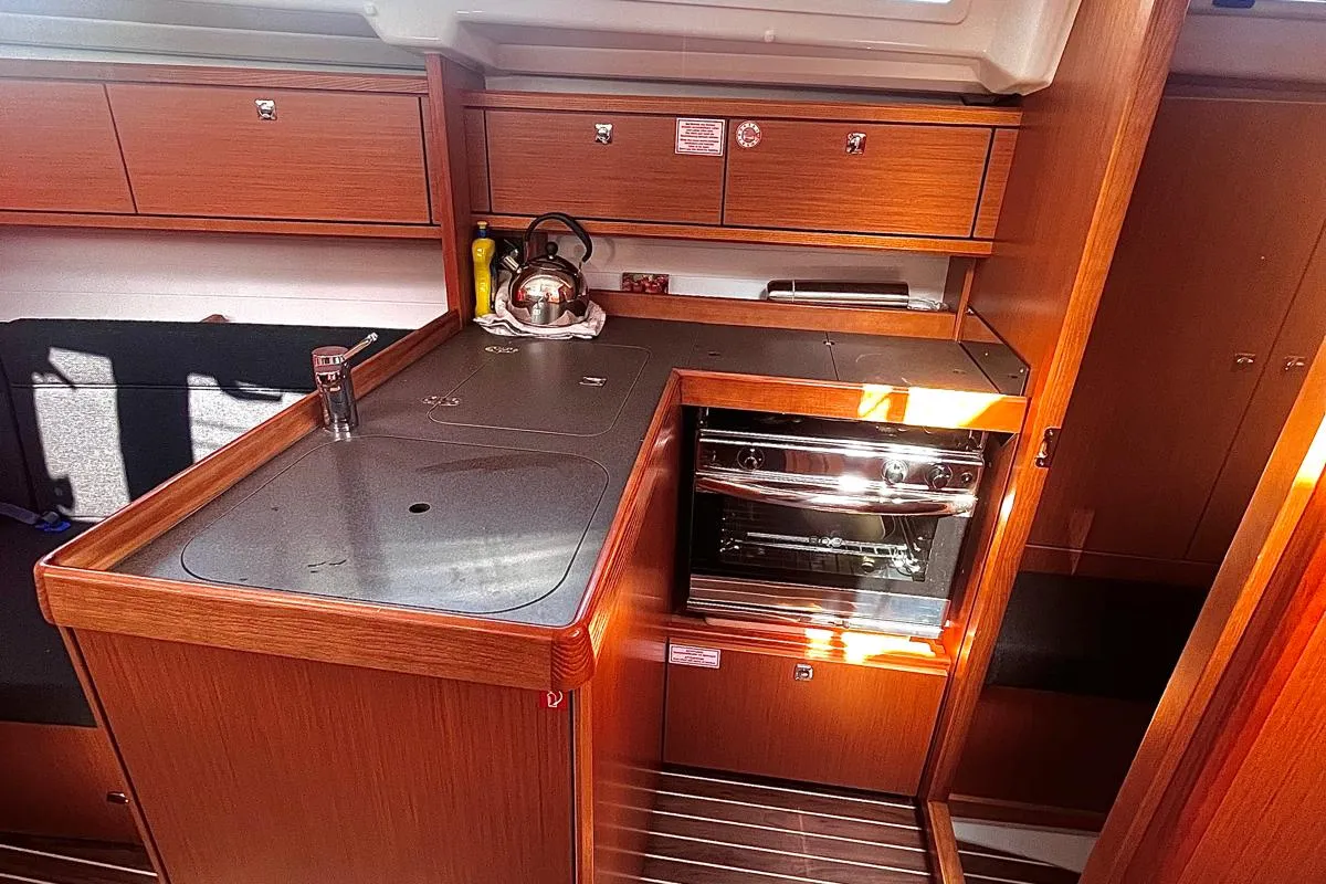 Galley of KORA, a Bavaria Cruiser 34 sailboat at Općina Sukošan, Croatia