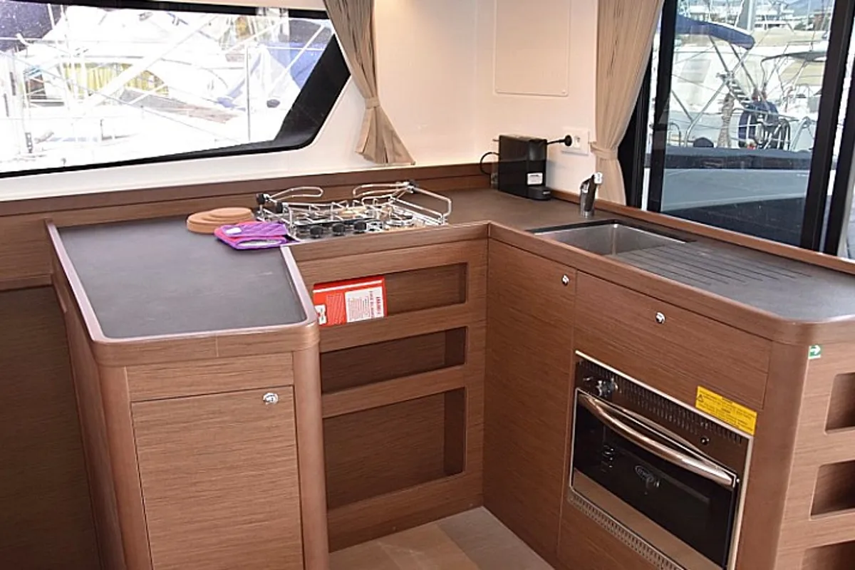 Galley of Arion, a Lagoon 42 catamaran at Skiathos, Greece