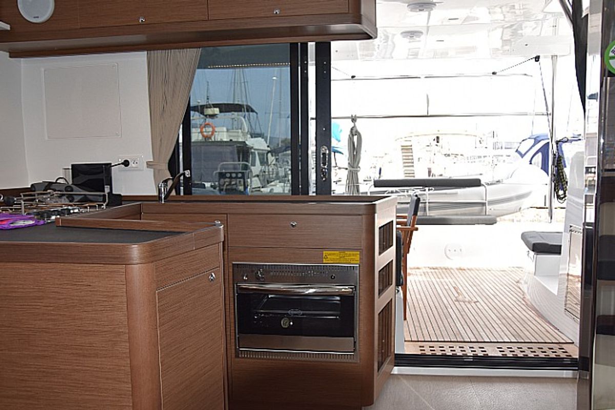 Galley of Arion, a Lagoon 42 catamaran at Skiathos, Greece