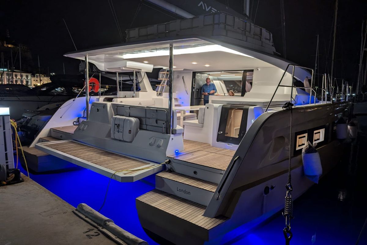 Exterior view of Premium +, a Aventura Catamarans Aventura 45 catamaran at Dénia, Spain