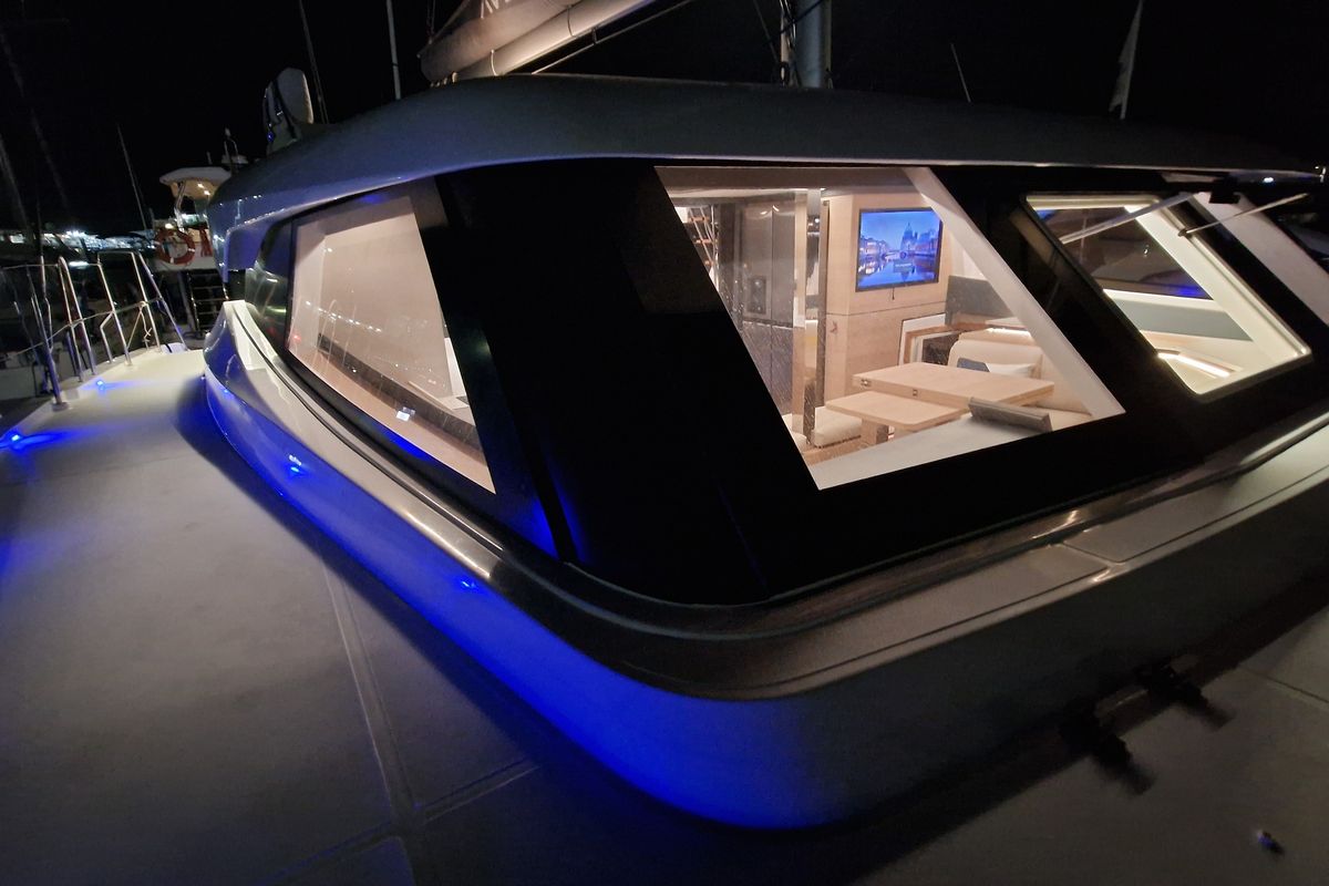 Salon of Premium +, a Aventura Catamarans Aventura 45 catamaran at Dénia, Spain