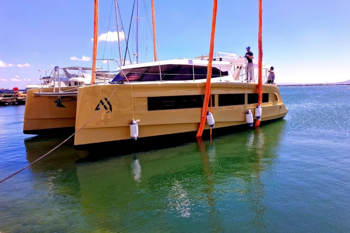Exterior view of Premium +, a Aventura Catamarans Aventura 45 catamaran at Dénia, Spain