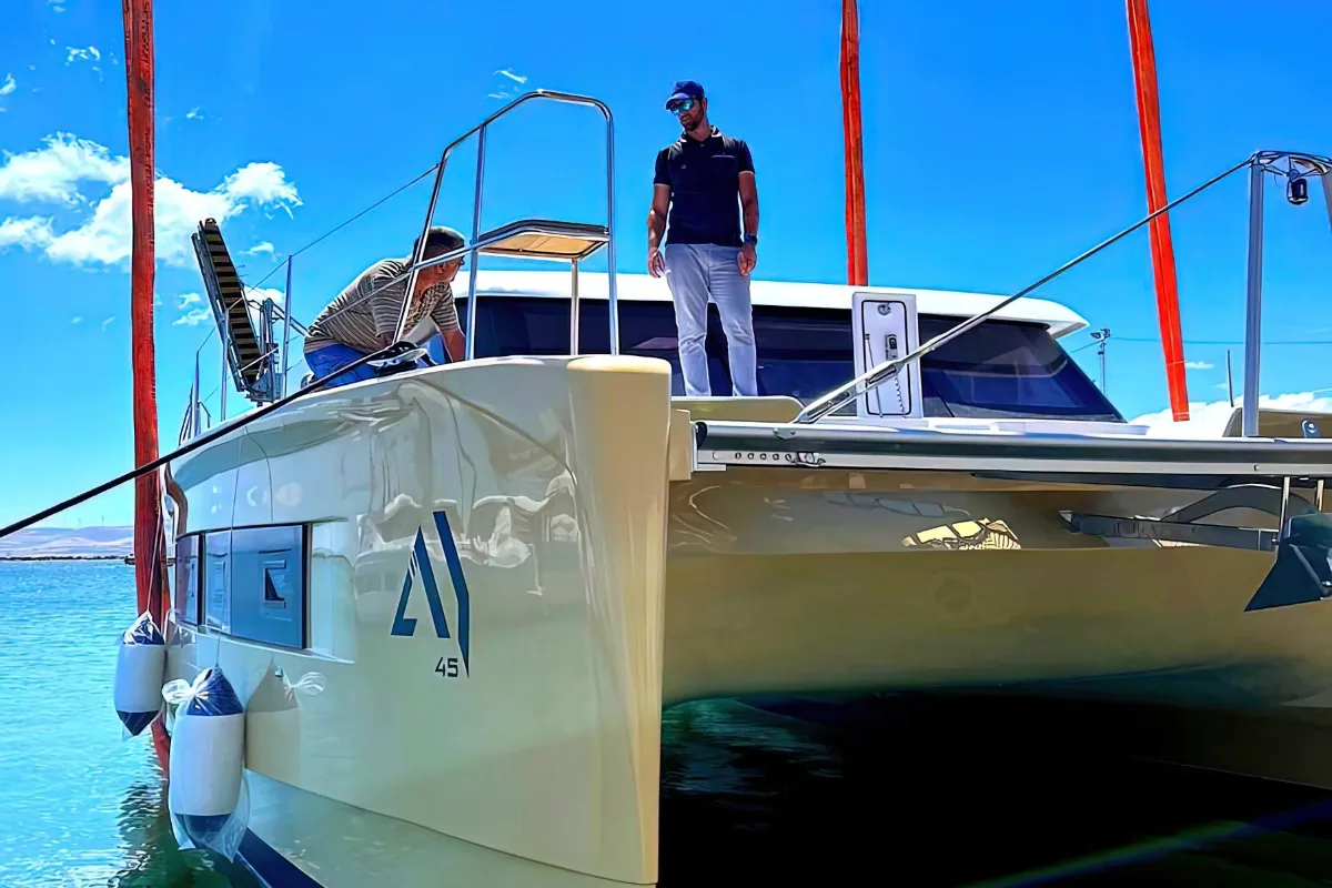 Exterior view of Premium +, a Aventura Catamarans Aventura 45 catamaran at Dénia, Spain