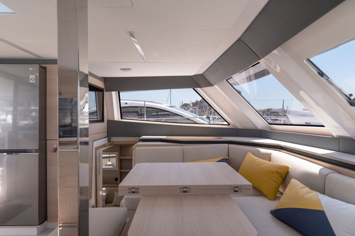 Salon of Premium +, a Aventura Catamarans Aventura 45 catamaran at Dénia, Spain