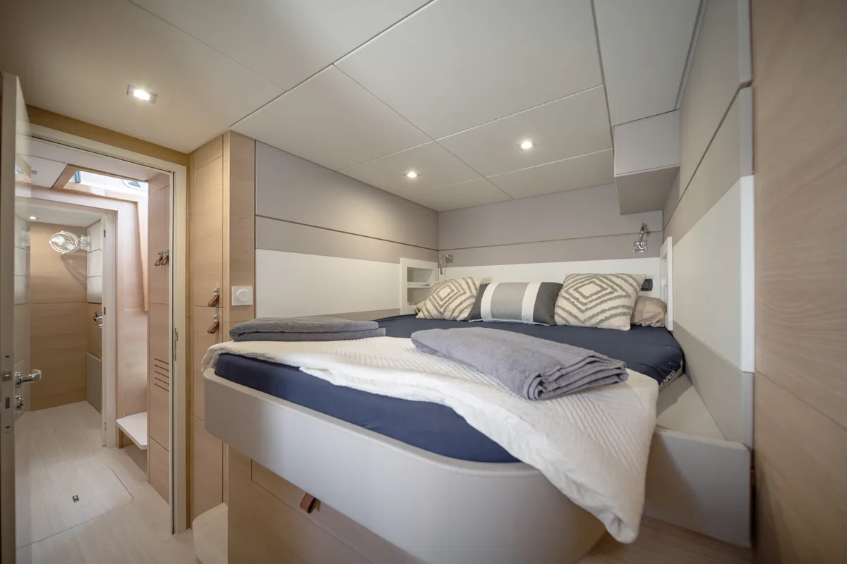 Cabin on Premium +, a Aventura Catamarans Aventura 45 catamaran at Dénia, Spain