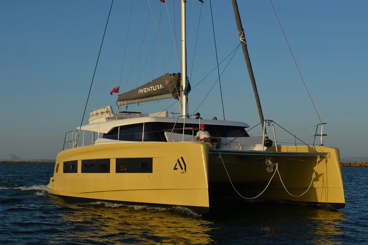 Exterior view of Premium +, a Aventura Catamarans Aventura 45 catamaran at Dénia, Spain