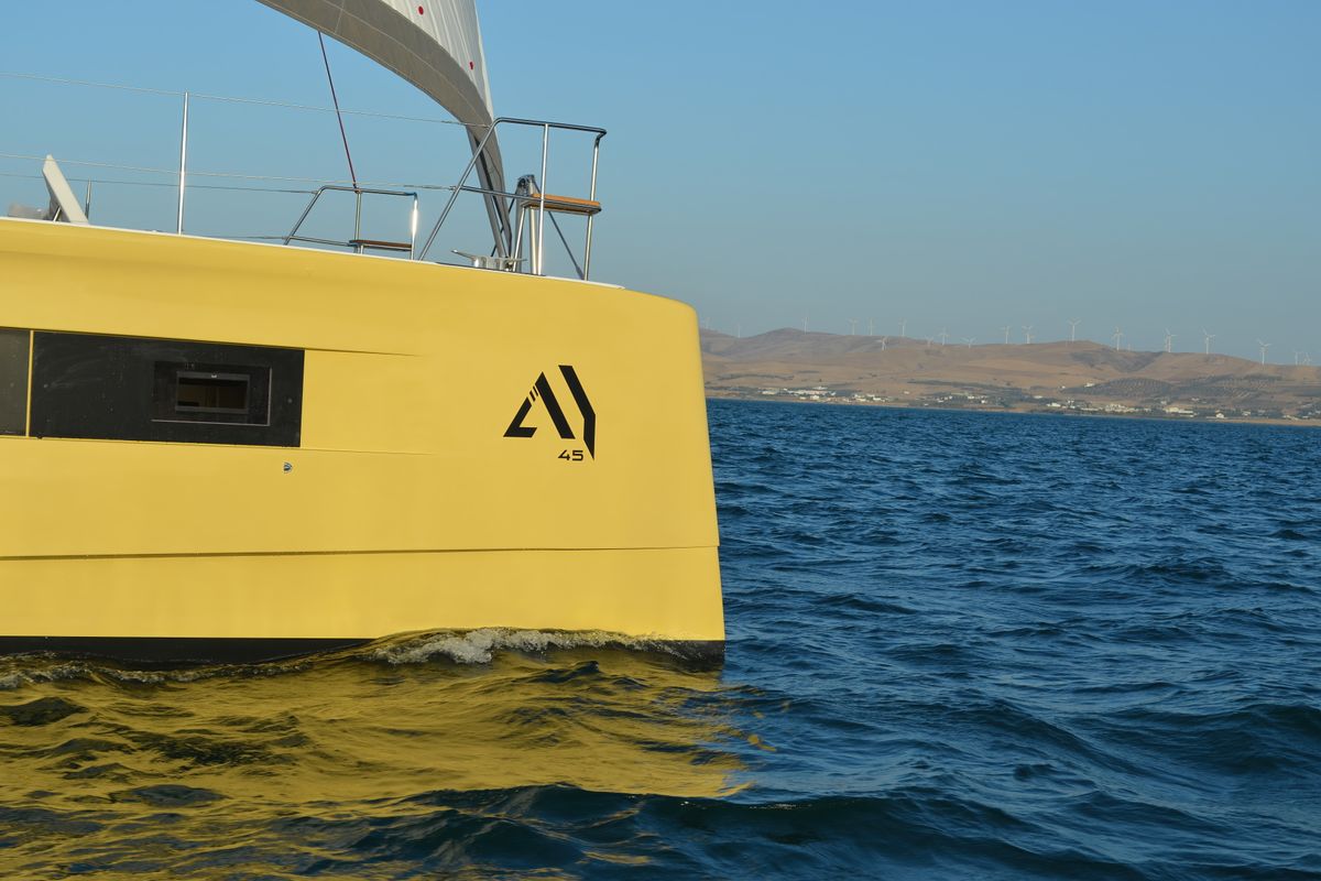 Exterior view of Premium +, a Aventura Catamarans Aventura 45 catamaran at Dénia, Spain