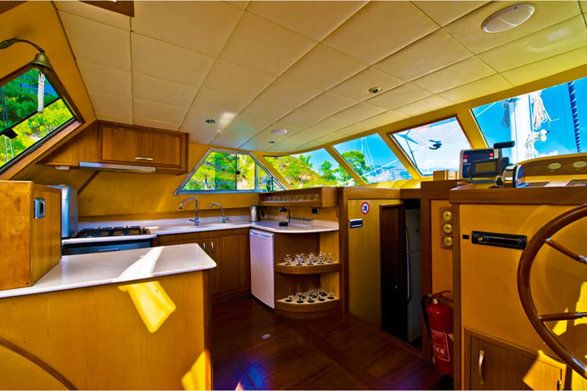 Galley of Angelo, a Gulet Gulet gulet at Fethiye, Turkey