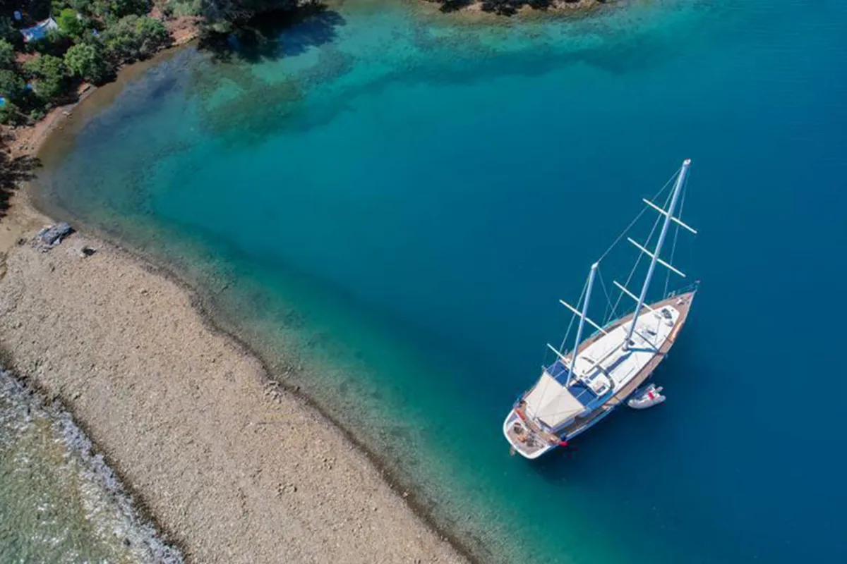 Head on Angelo, a Gulet Gulet gulet at Fethiye, Turkey