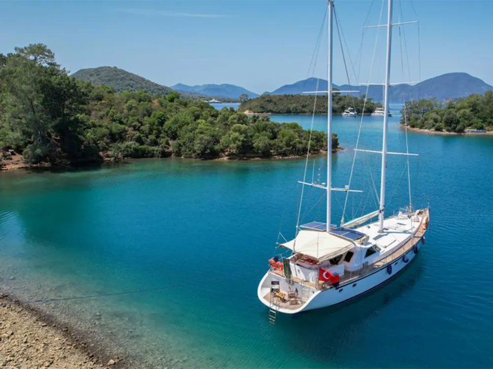 Exterior view of Angelo, a Gulet Gulet gulet at Fethiye, Turkey