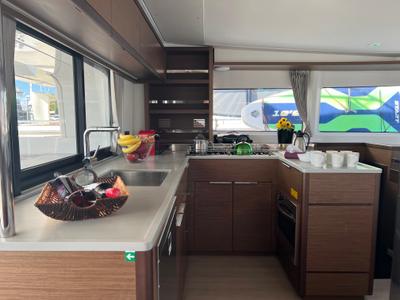 Galley of MPLE (air condition, generator, water maker) , a Lagoon 46 catamaran at Athens, Greece