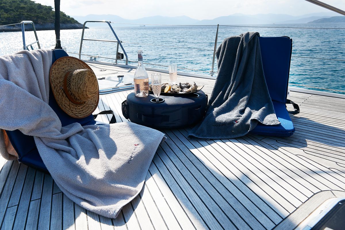 Deck of Yannis 65 s, a Hanse Yachts Hanse 540e sailboat at Milazzo, Italy
