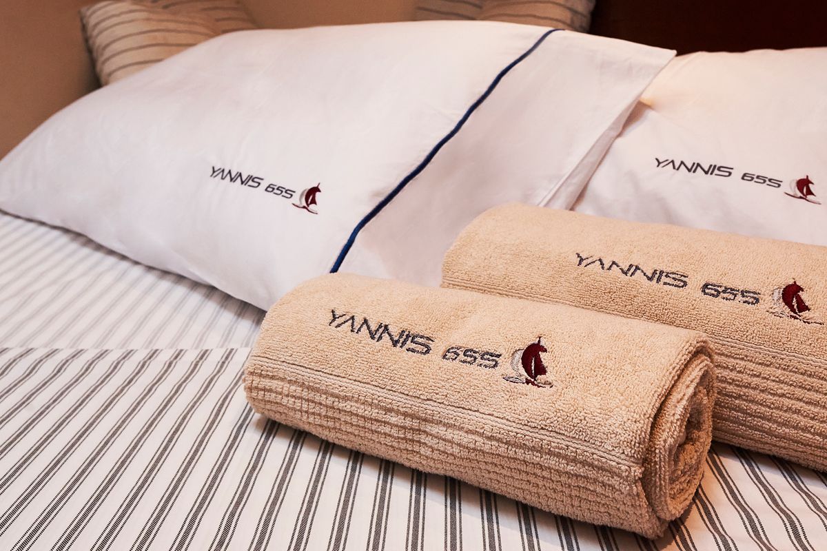 Cabin on Yannis 65 s, a Hanse Yachts Hanse 540e sailboat at Milazzo, Italy