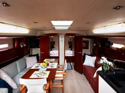 Salon of Yannis 65 s, a Hanse Yachts Hanse 540e sailboat at Milazzo, Italy
