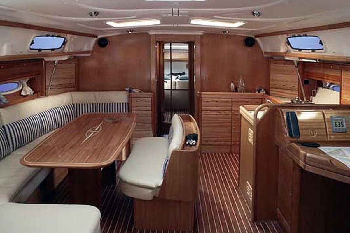 Salon of Canelupo, a Bavaria 50 sailboat at Punat, Croatia