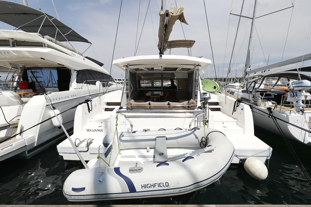 Sea Lounge, a Bali 4.1 catamaran at Grad Biograd na Moru, Croatia
