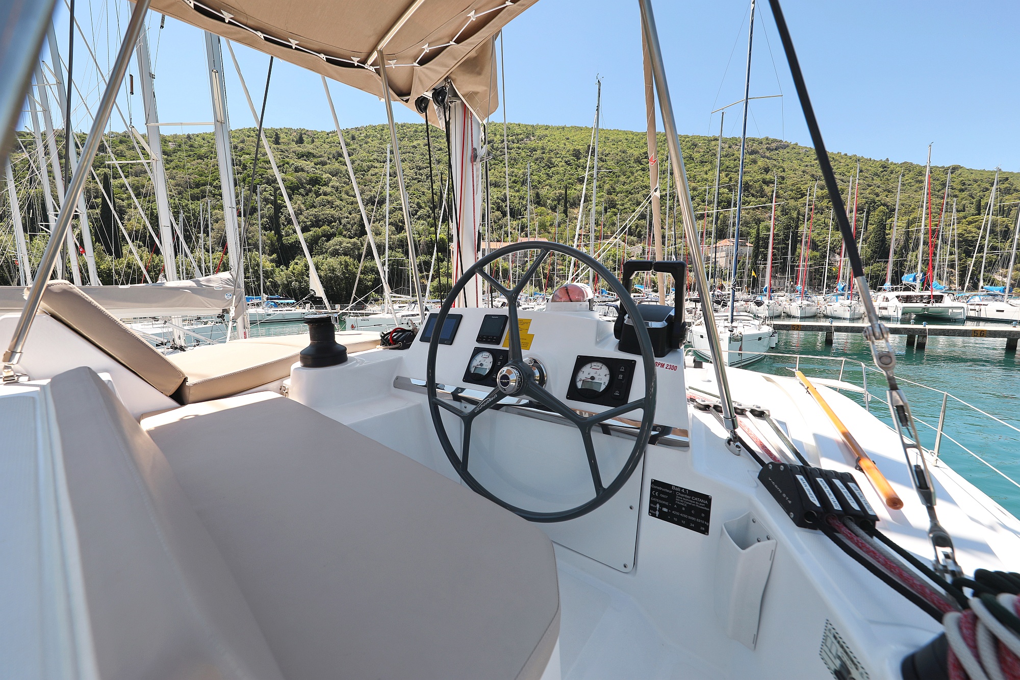 Sea Lounge, a Bali 4.1 catamaran at Grad Biograd na Moru, Croatia
