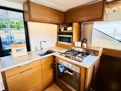 Galley of THOR, a Lagoon 50 catamaran at Olbia, Italy