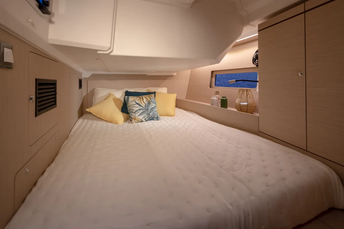 Cabin on Moorings 46.3 Exclusive, a Beneteau Oceanis 46.1 sailboat at English Harbour, Antigua and Barbuda
